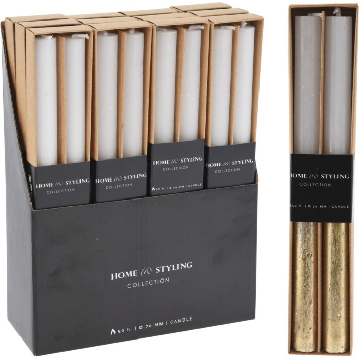 SET 2 CANDELE STELO D2 H25 BIA